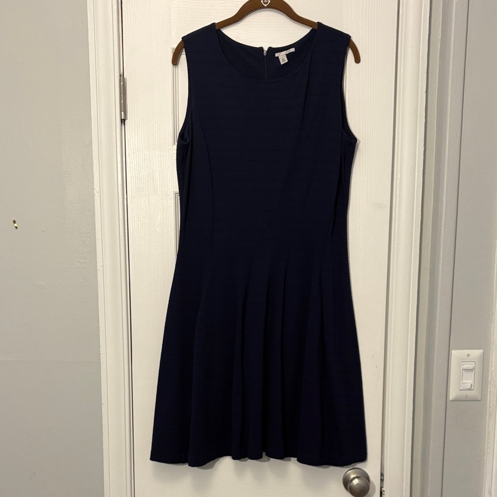 Halogen Navy Fit & Flare A-Line Dress Women’s Size L (Nordstrom Brand)